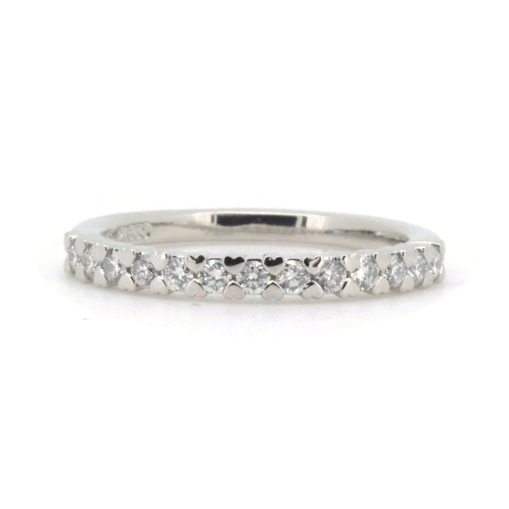 PT950 Platinum Diamond Half Eternity Ring Size 7.5 in Great Condition