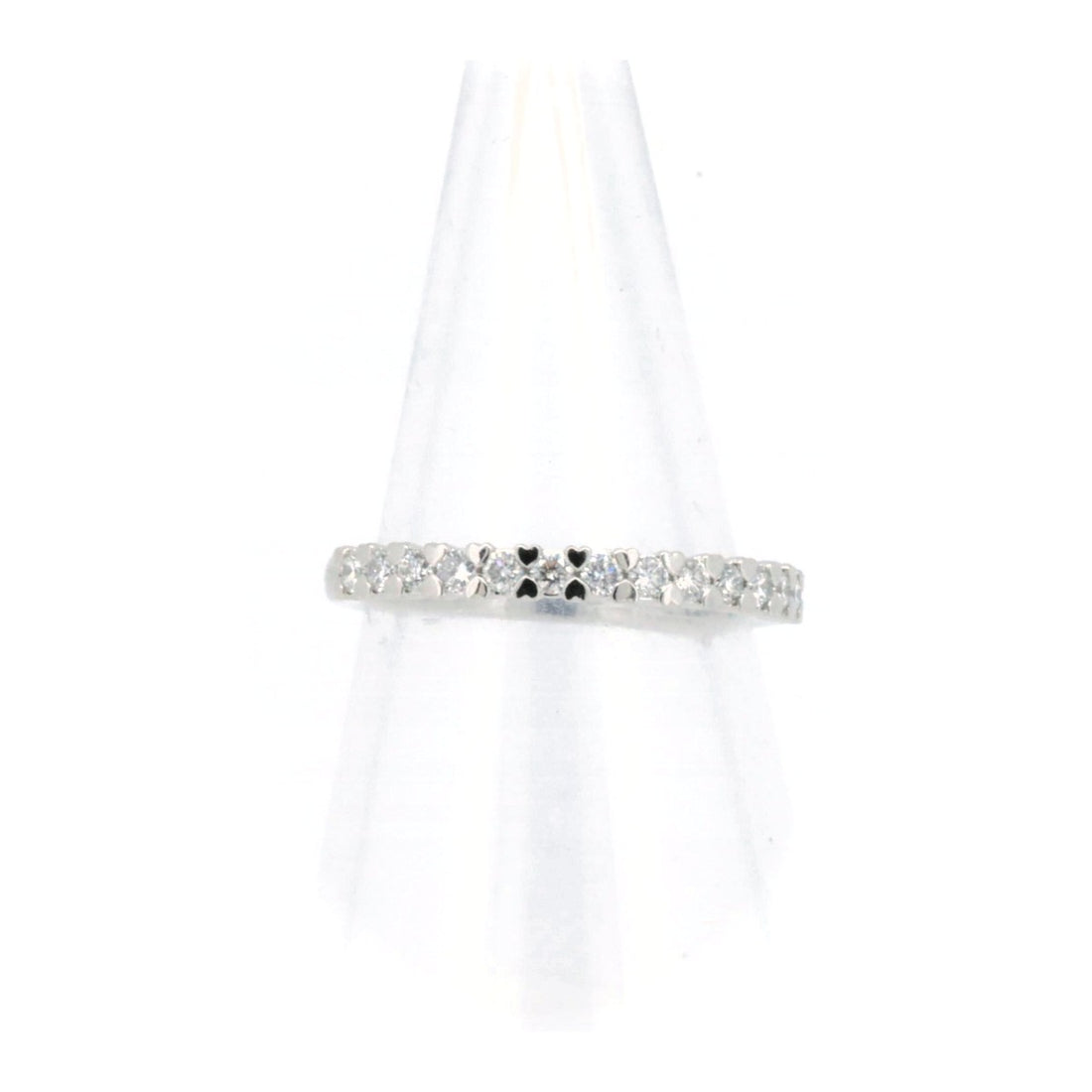 PT950 Platinum Diamond Half Eternity Ring Size 7.5 in Great Condition