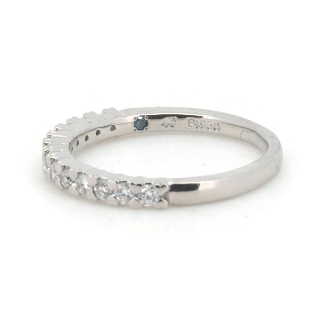 PT950 Platinum Diamond Half Eternity Ring Size 7.5 in Great Condition