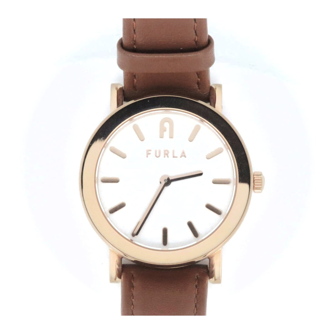 Furla Minimal Shape Dress Watch Quartz Stainless Steel Leather in Very Good Condition