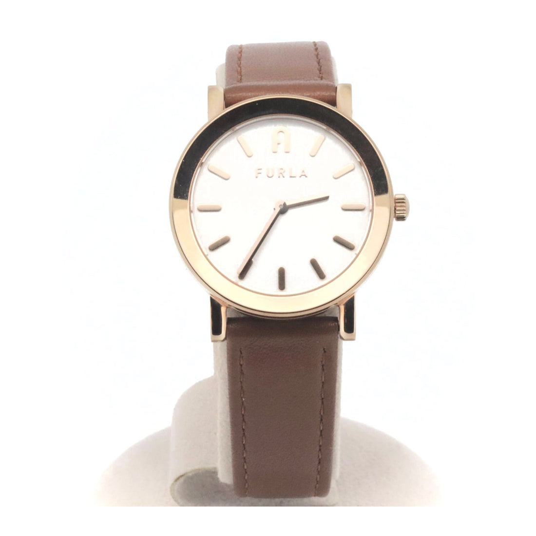 Furla Minimal Shape Dress Watch Quartz Stainless Steel Leather in Very Good Condition