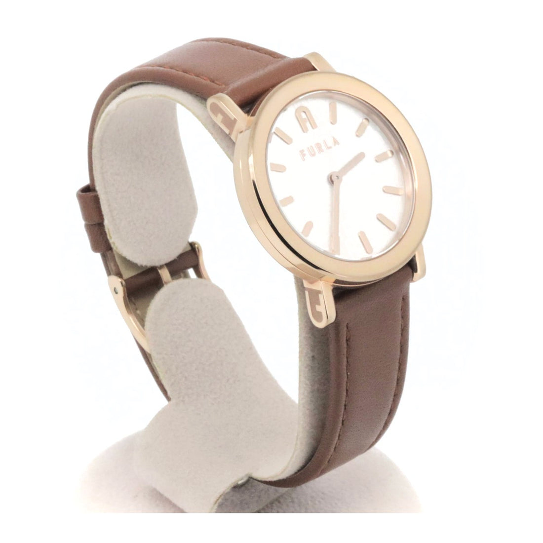 Furla Minimal Shape Dress Watch Quartz Stainless Steel Leather in Very Good Condition