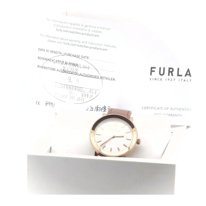 Furla Minimal Shape Dress Watch Quartz Stainless Steel Leather in Very Good Condition