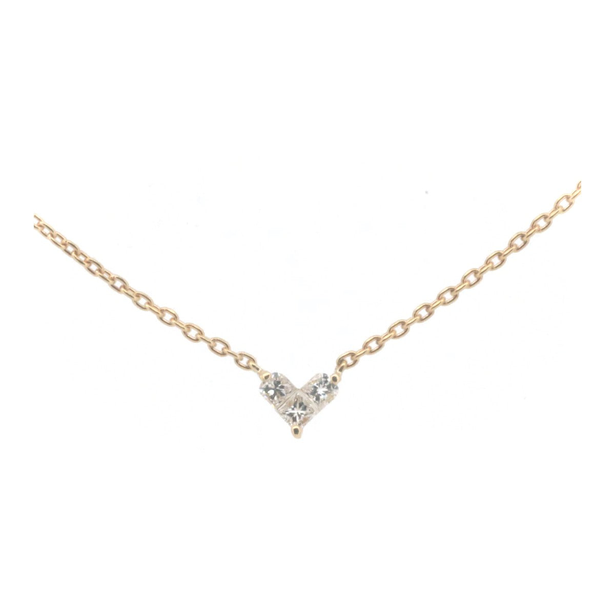 K18YG Diamond Mysterious Heart Necklace in Great Condition