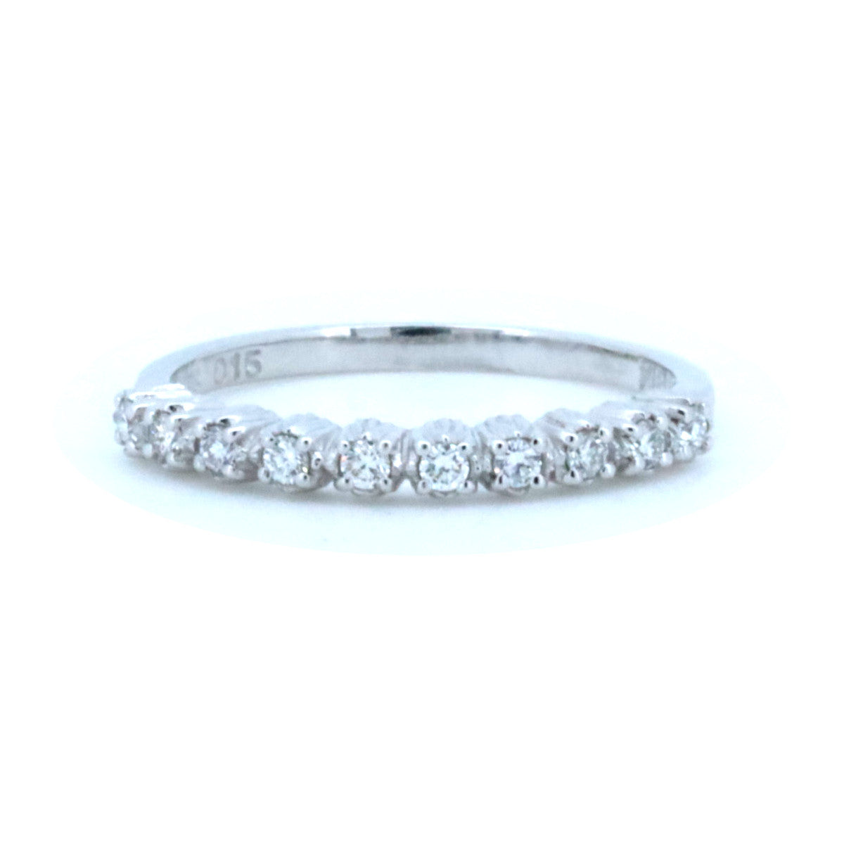 Pre-owned AHKAH Half Eternity Diamond Ring 0.15ct K18WG Size 8 in Great Condition