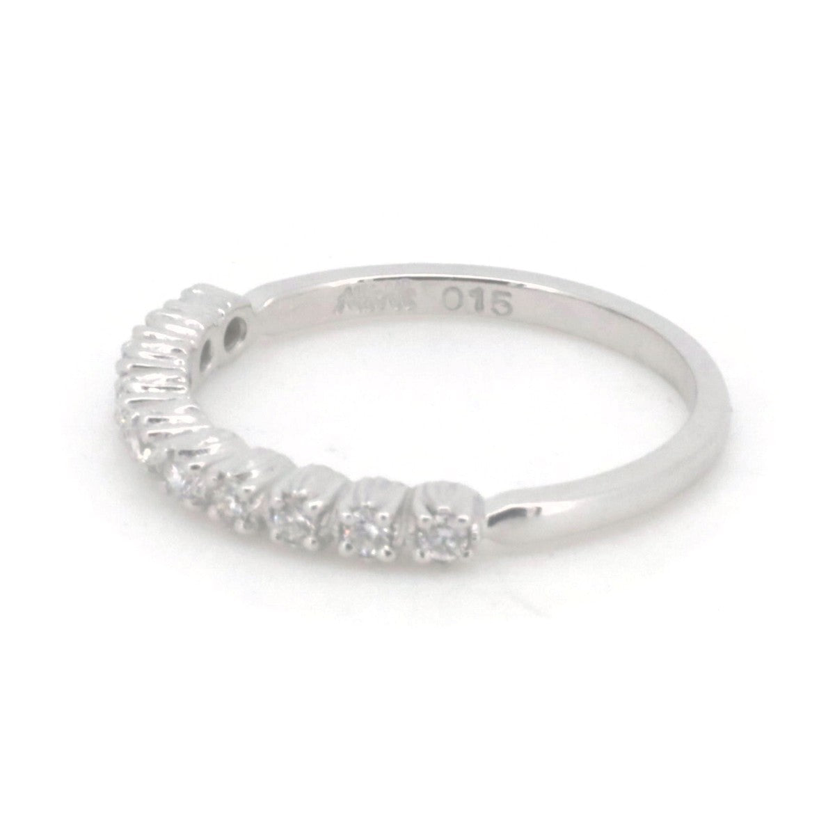 Pre-owned K18WG White Gold 0.15ct Diamond Half Eternity Ring Size 8 in Great Condition