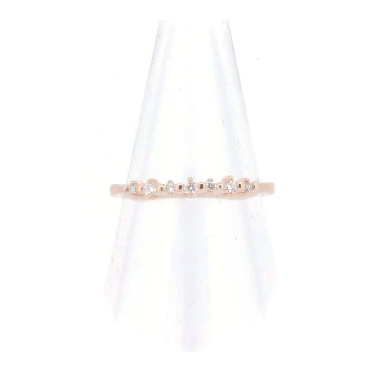 K10PG Pink Gold Diamond Ring Size 1 in Great Condition