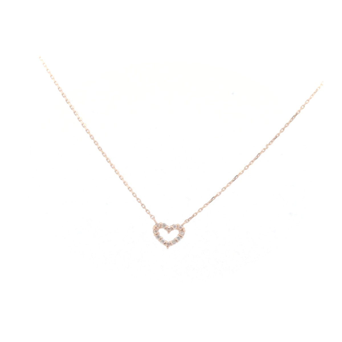 Canal 4°C K10PG Pink Gold Diamond Heart Necklace