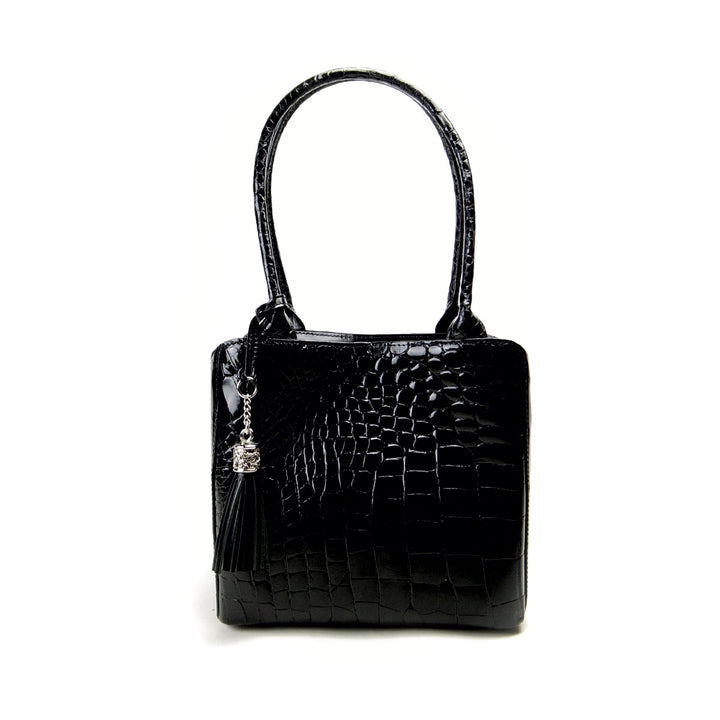 Used Crocodile Leather Handbag for Women, Black