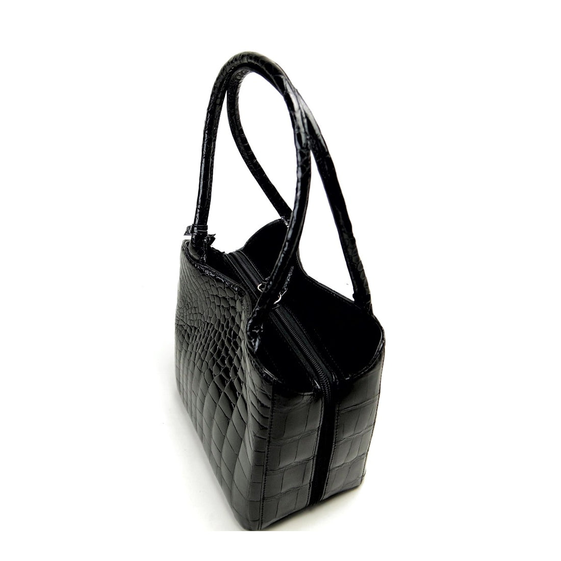 Used Crocodile Leather Handbag for Women, Black