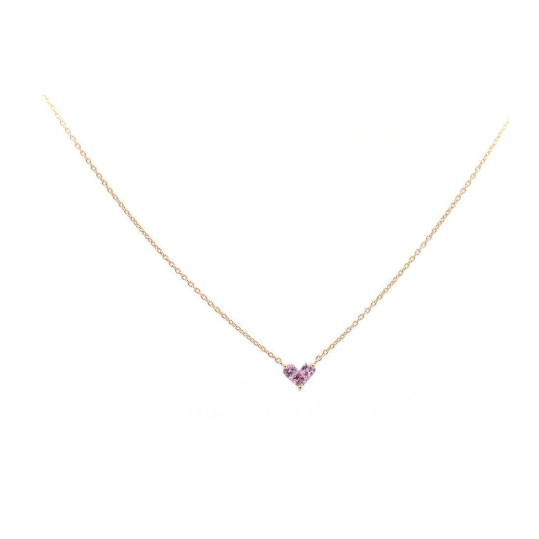 Star Jewelry Pink Sapphire Necklace Mysterious Heart 0.25ct K18PG in Very Good Condition