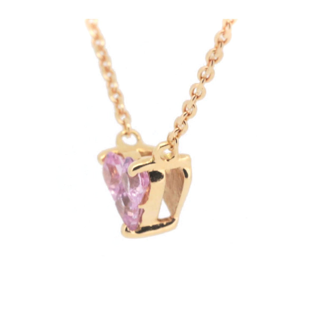 Star Jewelry Pink Sapphire Necklace Mysterious Heart 0.25ct K18PG in Very Good Condition