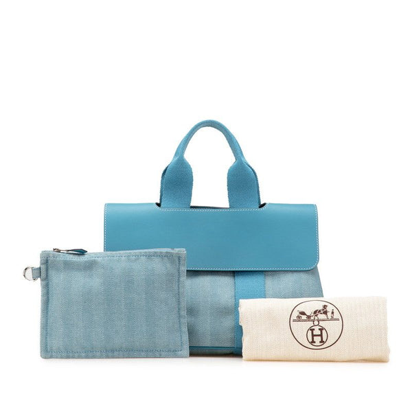 Hermes Valparaiso PM Canvas Calfskin Handbag