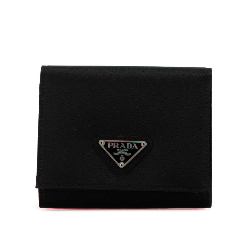 Prada Leather Nylon Tri-Fold Wallet