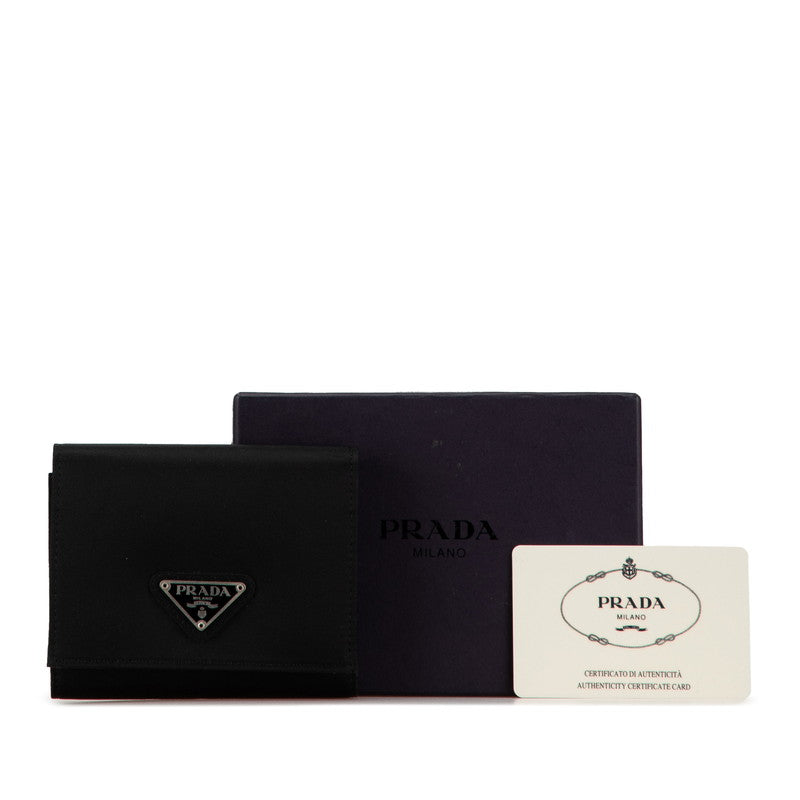 Prada Leather Nylon Tri-Fold Wallet