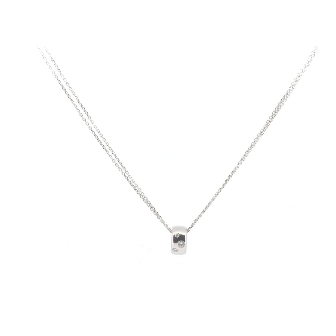 K18WG Diamond Necklace 0.07ct White Gold in Great Condition