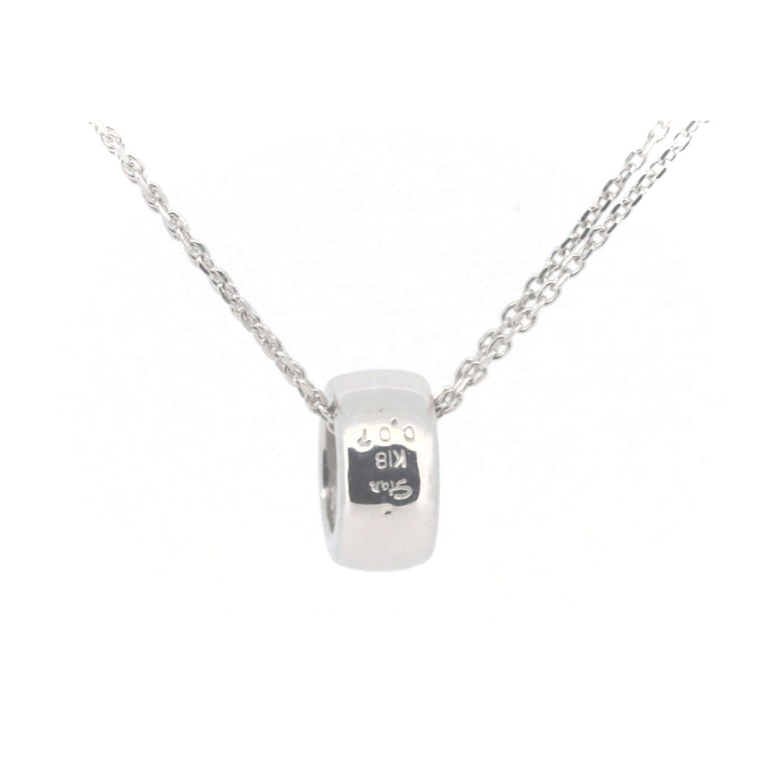 K18WG Diamond Necklace 0.07ct White Gold in Great Condition