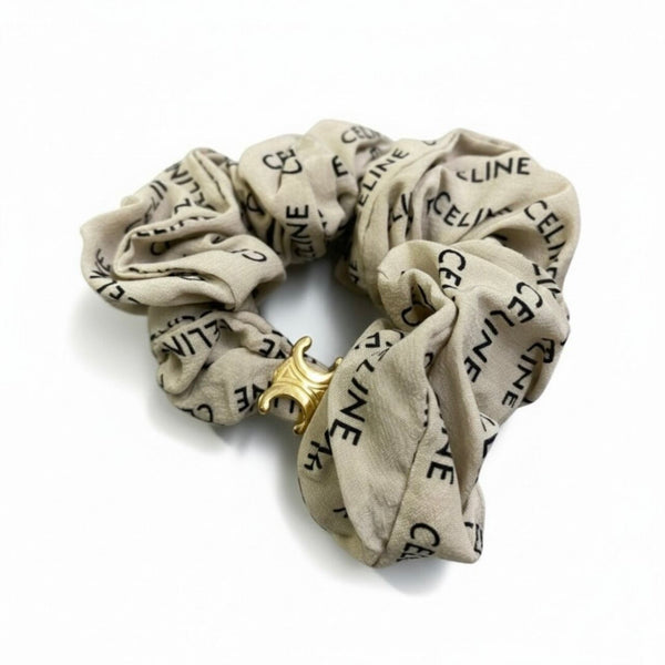 Celine Triomphe Silk Scrunchie