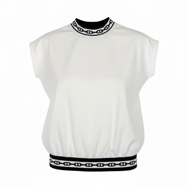 Hermes Chaine d’Ancre Cotton Nylon Short Sleeve Top