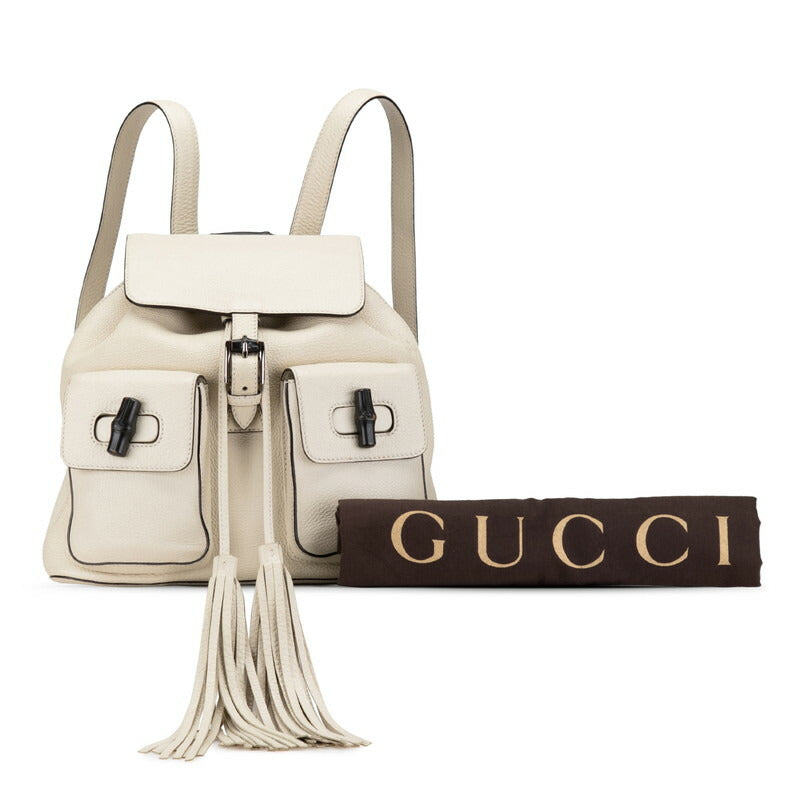 Gucci Bamboo Fringe Leather Backpack 370833