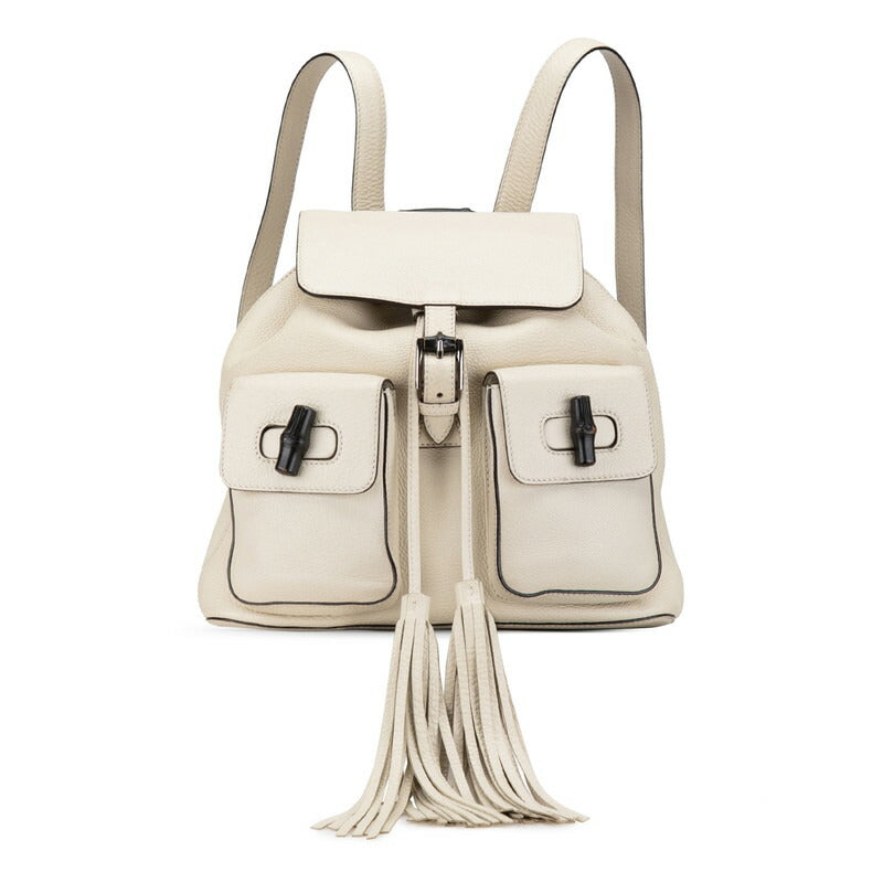 Gucci Bamboo Fringe Leather Backpack 370833