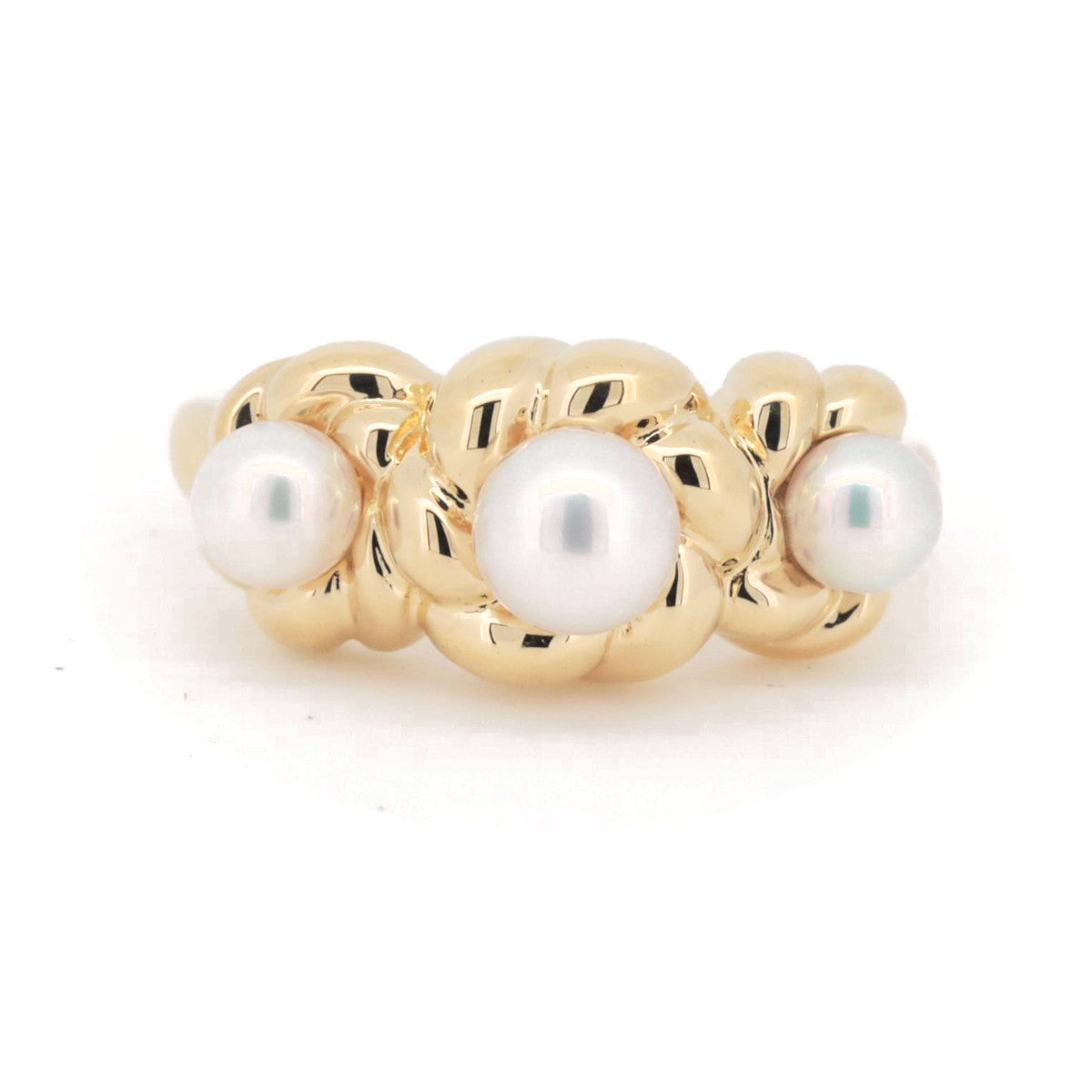 Tasaki K18YG Yellow Gold Pearl Ring Size 11 in Great Condition