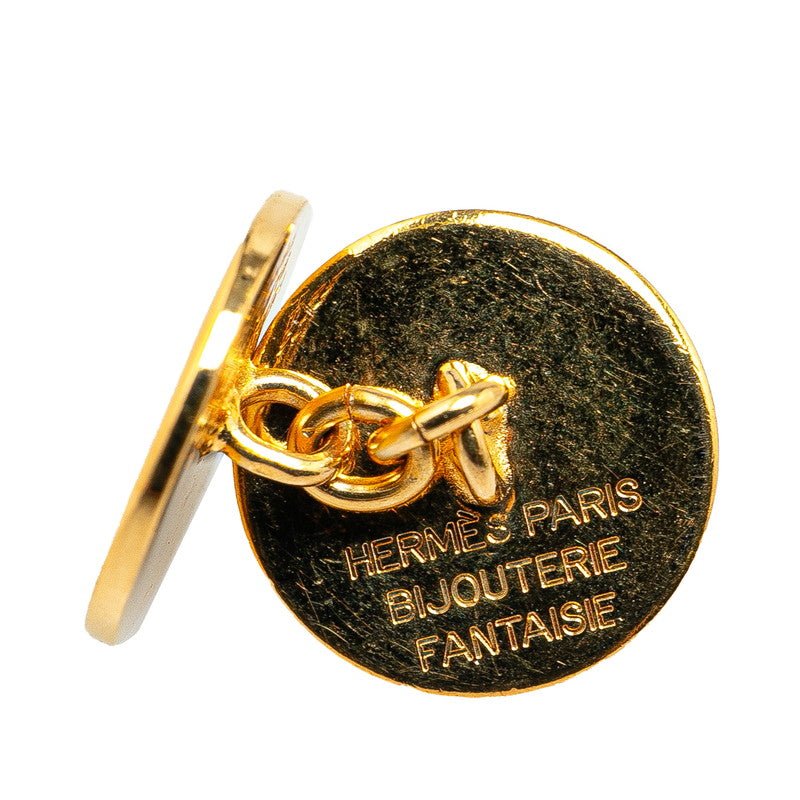 Hermes Gold Plated Button Chain Cufflinks