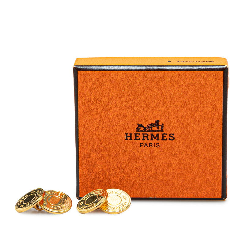 Hermes Gold Plated Button Chain Cufflinks