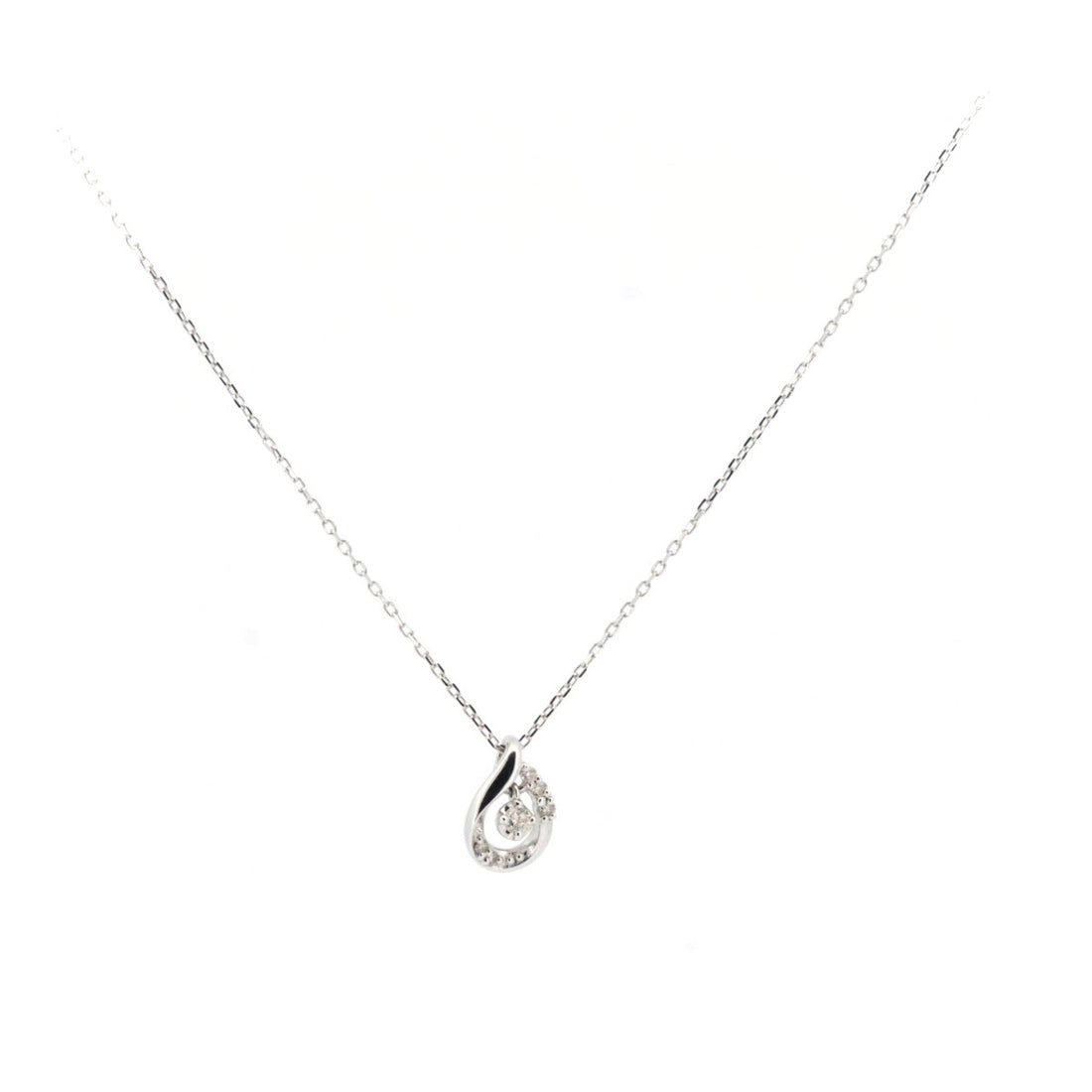 Pre-owned K18WG Diamond Necklace 18K White Gold in Great Condition