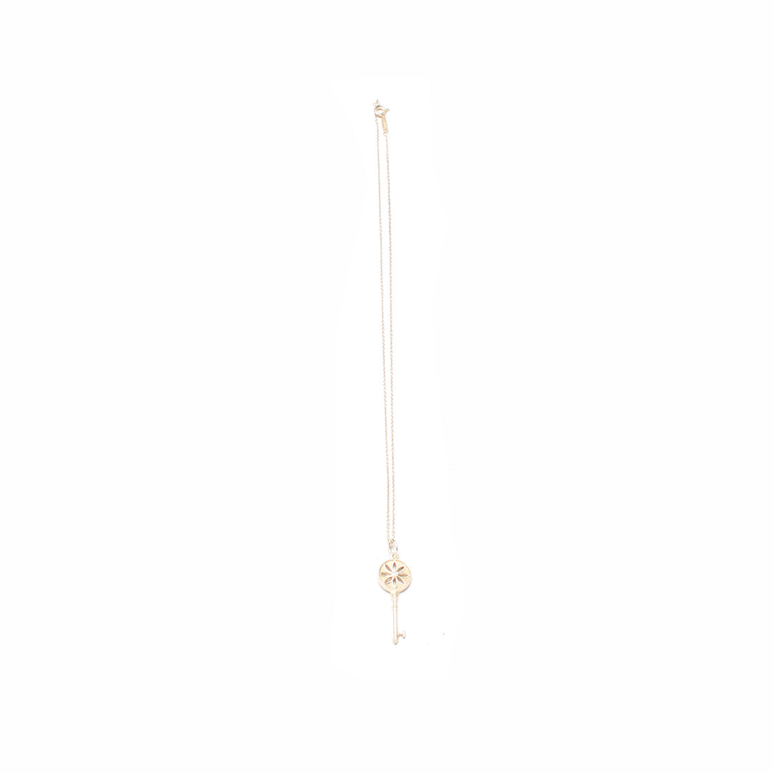 Silver Daisy Key Pendant Necklace