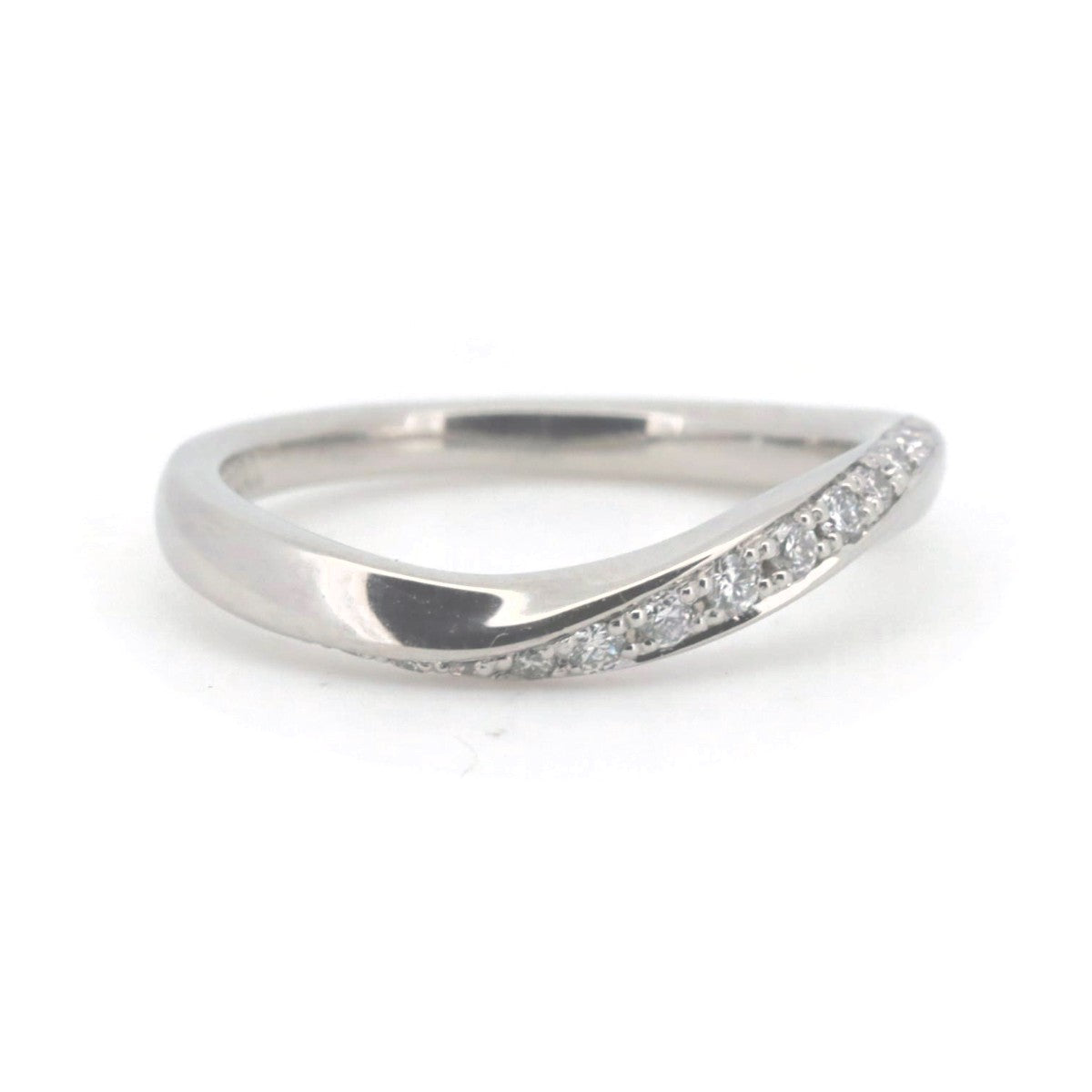 Pre-owned 4°C Diamond Ring PT1000 Size 6.5 in Great Condition