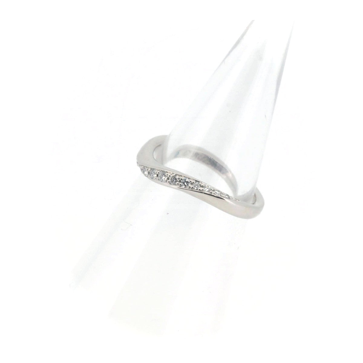 Pre-owned 4°C Diamond Ring PT1000 Size 6.5 in Great Condition