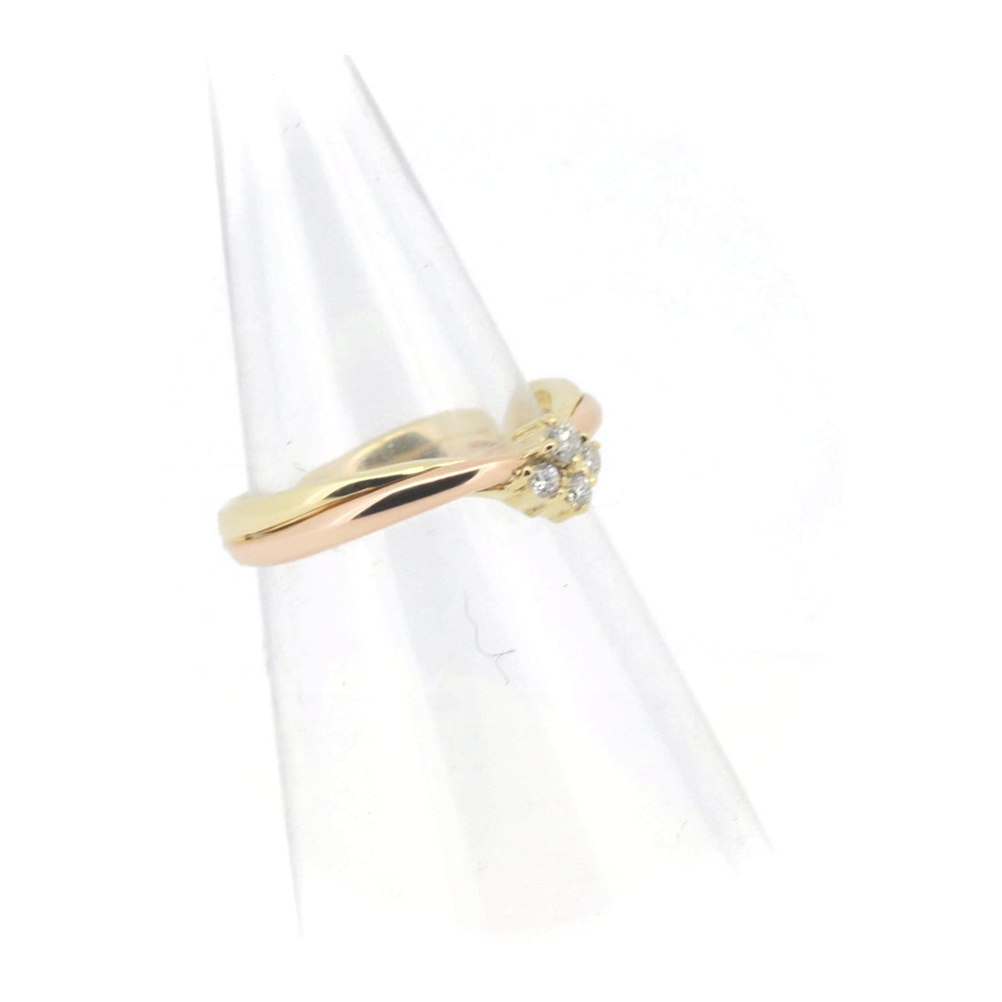 Pre-owned K18YG/PG Diamond Ring 0.10ct Size 8 in Great Condition