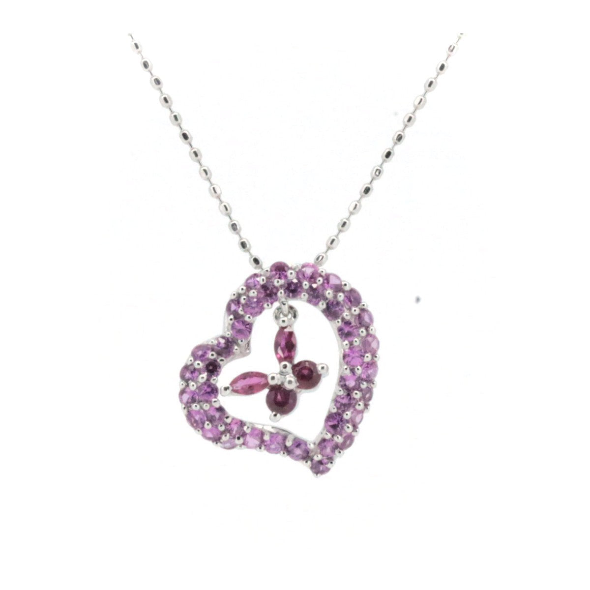 K18WG Ruby Pink Sapphire Pendant 1.7ct in Great Condition