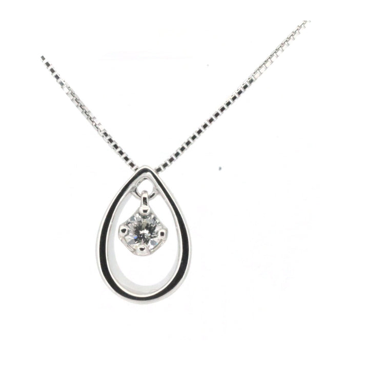 K18WG Diamond Necklace 0.161ct White Gold in Great Condition