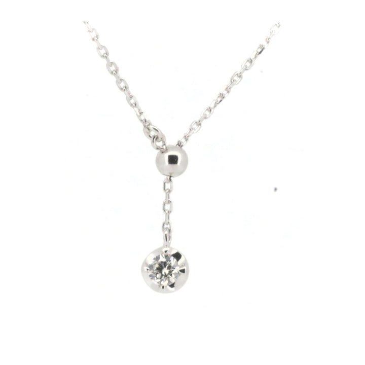 Used K18WG Diamond Necklace White Gold in Great Condition