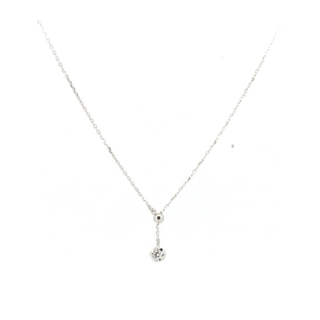 Used K18WG Diamond Necklace White Gold in Great Condition