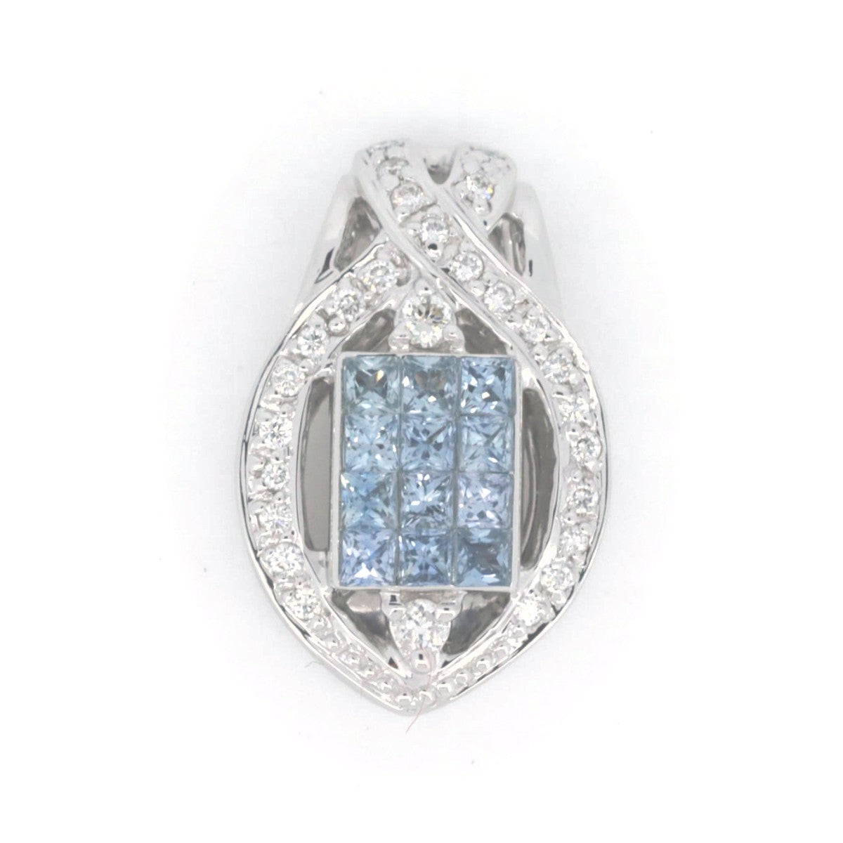 K18WG Sapphire Diamond Pendant 0.70ct S 0.20ct D in Great Condition