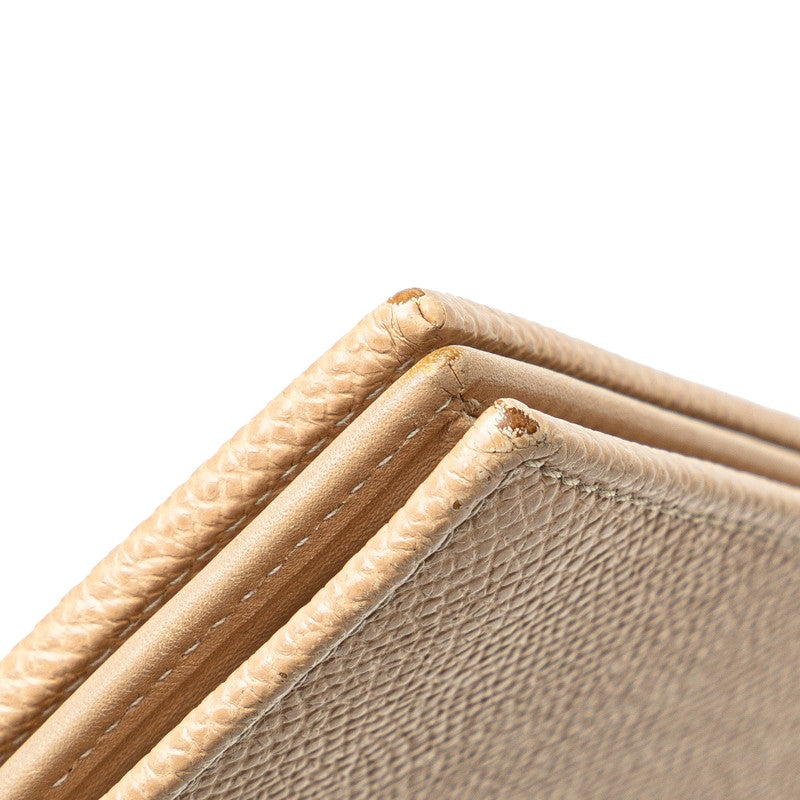 Bvlgari Beige Leather Long Wallet in Very Good Condition