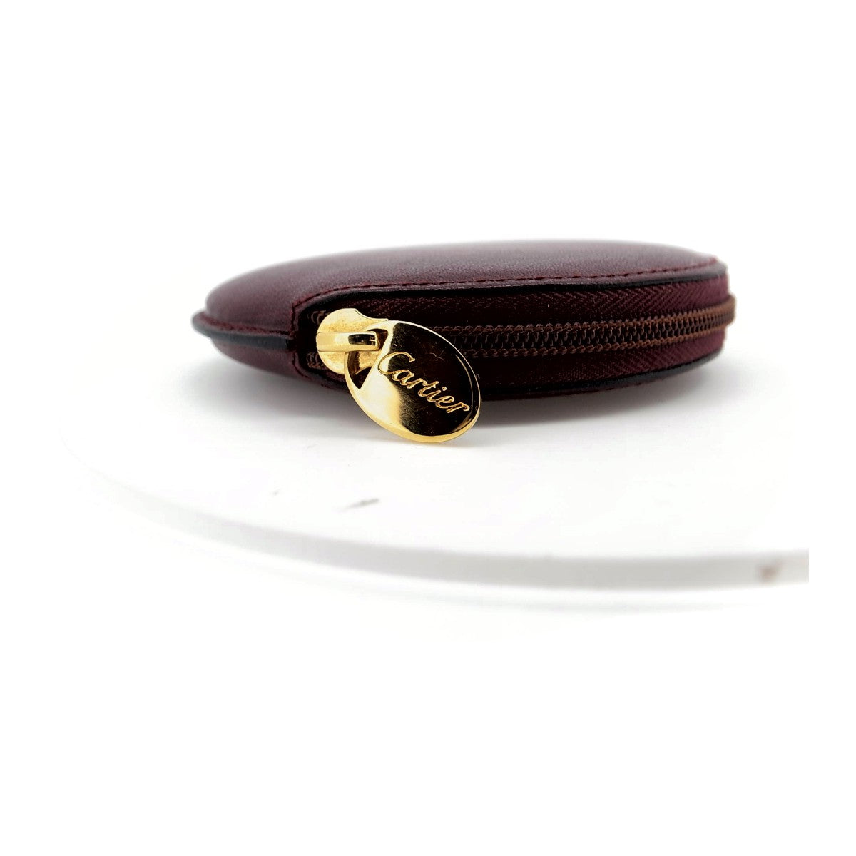 Cartier Leather Coin Case Bordeaux in Great Condition