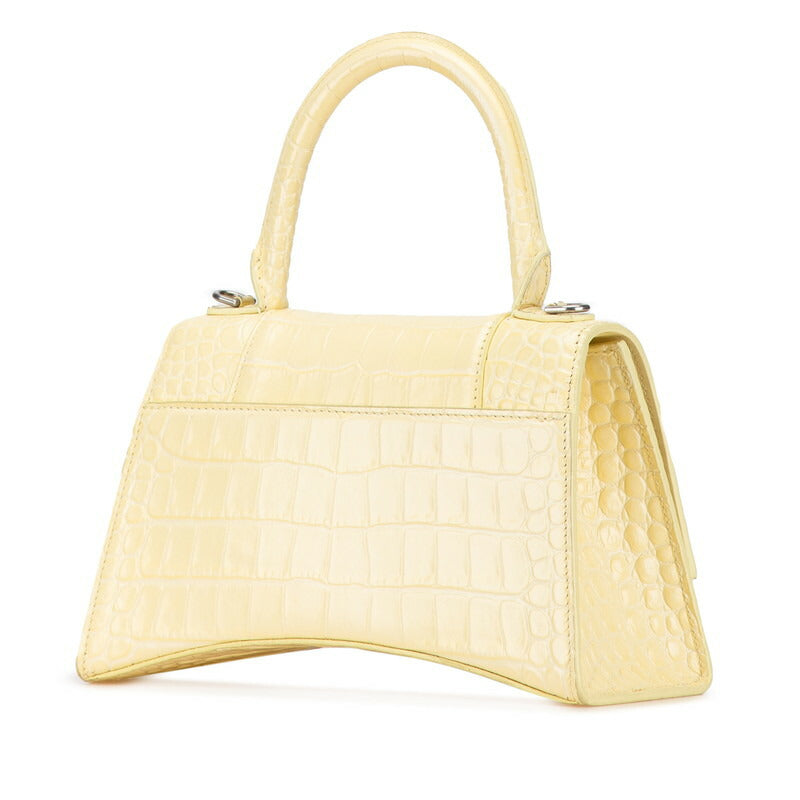 Balenciaga B Logo Croc Embossed Leather Handbag