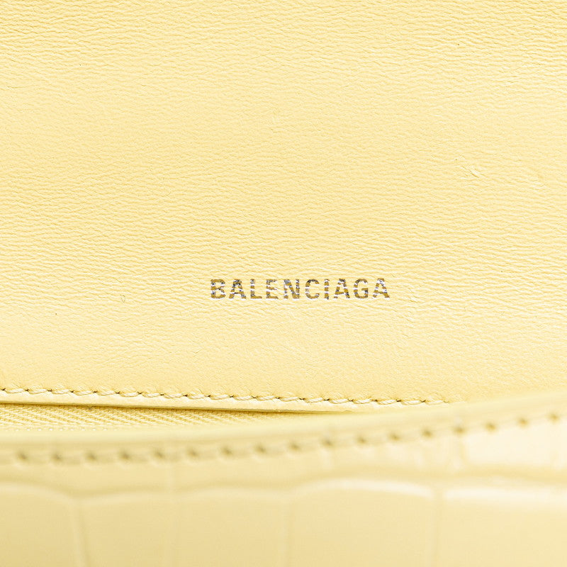 Balenciaga B Logo Croc Embossed Leather Handbag