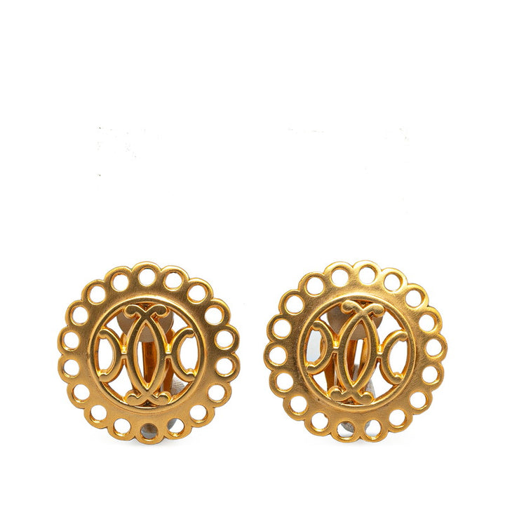 Hermes Vintage Haba Gold Plated Earrings