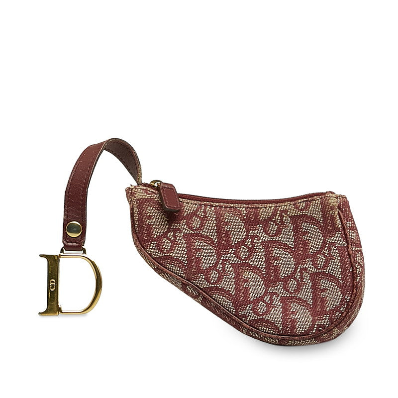 Dior Trotter Saddle Canvas Coin Case Red