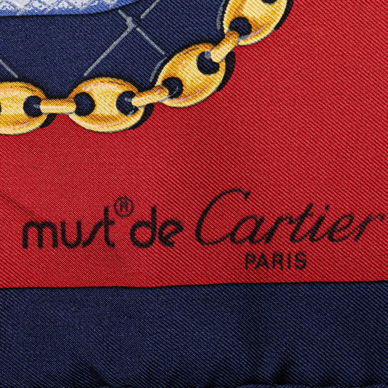 Cartier Silk Must Line Chain Stone Scarf