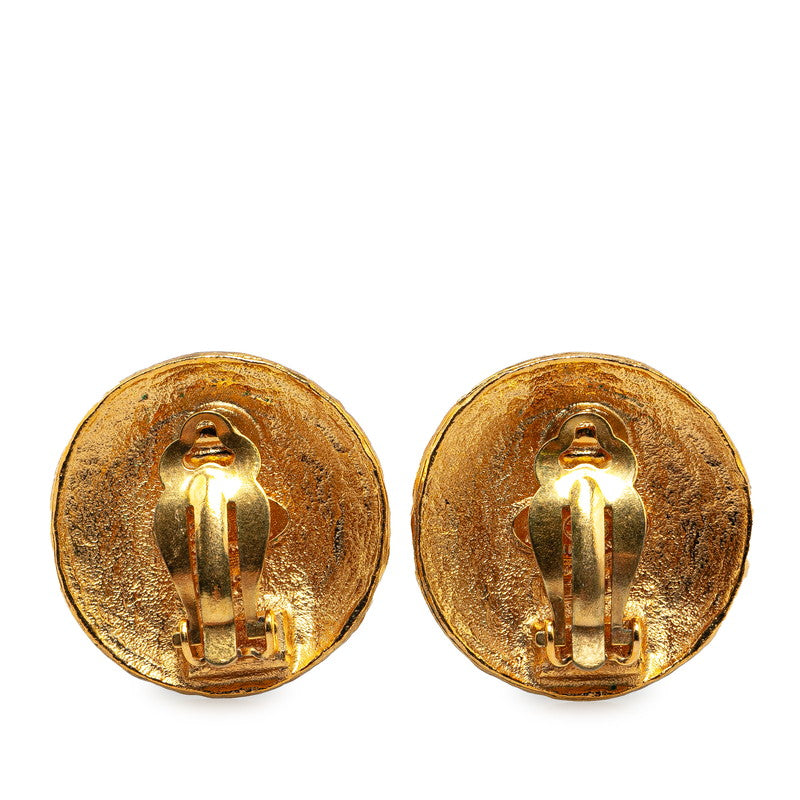 Chanel Gold Plated Round Clip-On Earrings in Very Good Condition