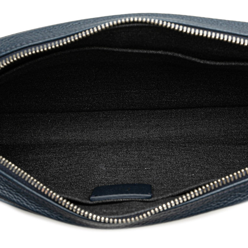 Dior Navy Calf Leather Clutch Bag in Excellent Condition