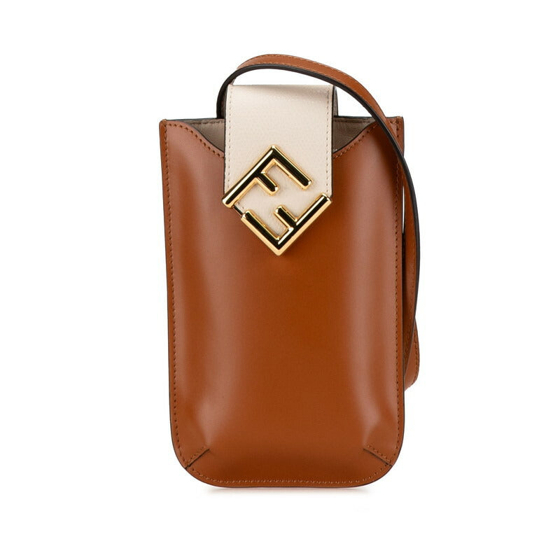 Fendi Leather FF Diamond Phone Pouch Crossbody