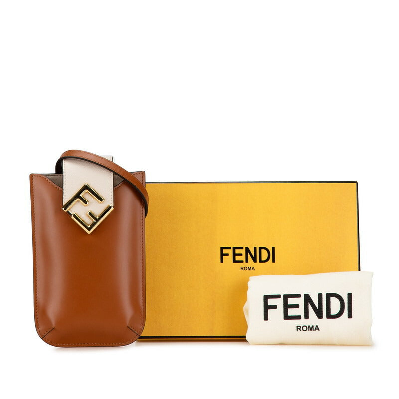 Fendi Leather FF Diamond Phone Pouch Crossbody