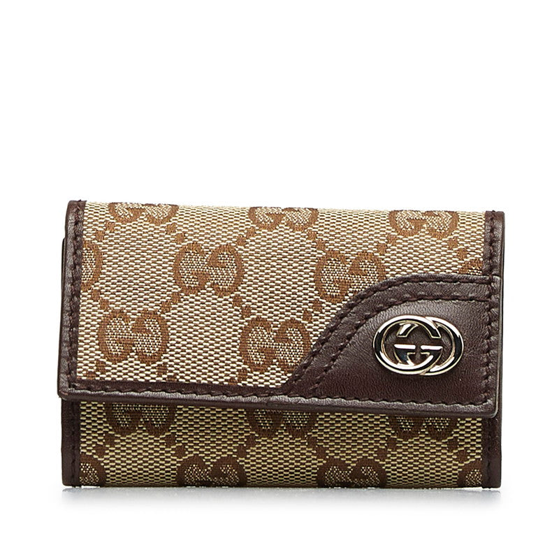 Gucci GG Canvas Interlocking G Key Case 181680 in Great Condition